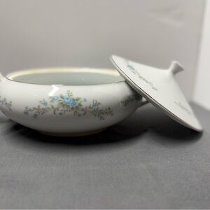Floral Ceramic Serving Bowl with Lid